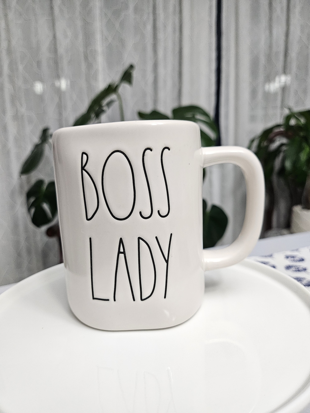 Rae Dunn Boss Lady Coffee Mug White Ceramic Large Artisan Collection by Magenta